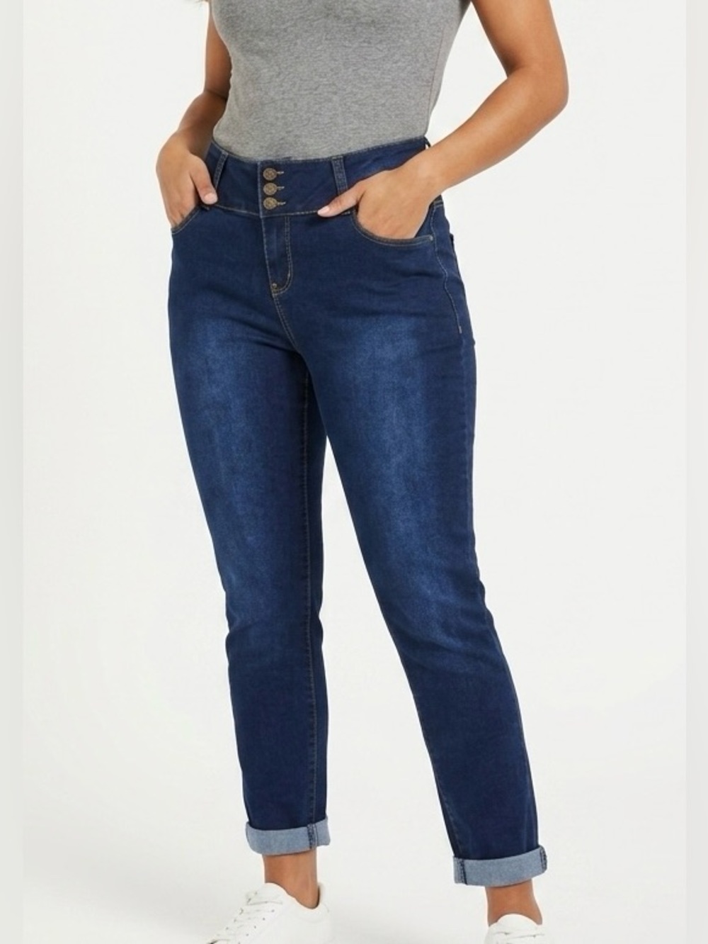 Royalty For Me Dark Blue Boyfriend Jeans